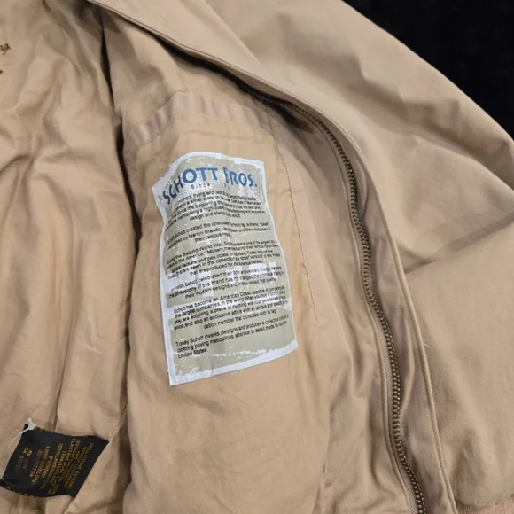 Schott Bros Jacket Type A-2 Military Style Bomber Flight Lambskin Canvas Jacket - Picture 6 of 10